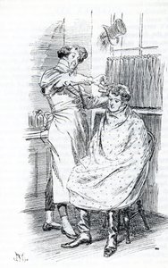 Franz Churchill lässt sich die Haare schneiden