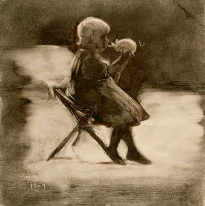 Ein Mädchen spielt von Hugo Simberg