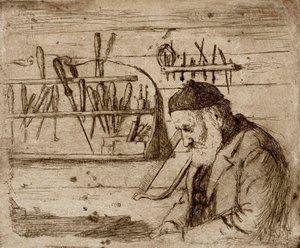 Vater in seiner Werkstatt von Hugo Simberg