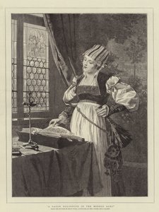Eine sächsische Hausfrau im Mittelalter
