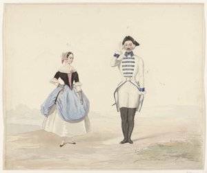 Mann und Frau in historischem Kostüm, 1841