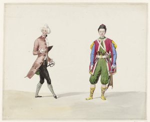 Zwei Männer in historischem Kostüm, 1841 von Huib van Hove Bz