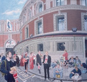 Spaziergänger bei der letzten Nacht, Royal Albert Hall (Detail) von Huw S. Parsons