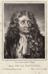 Porträt von Jean de La Fontaine von Hyacinthe Francois Rigaud