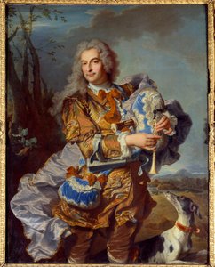 Porträt des Präsidenten à Mortier de Gueidan als Celadon oder Dudelsackspieler. Gemälde von Hyacinthe Rigaud (1659-1743) 1735 Aix-en-Provence, Musée Granet