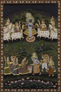 Lebhafte Krishna-Feier