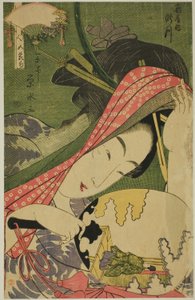 Die Kurtisane Takigawa vom Ogiya, aus der Serie "Schönheiten der fünf Feste (Bijin gosekku)"