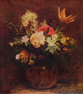 Schale mit Blumen, 1864, 1935 von Ignace Henri Jean Fantin Latour