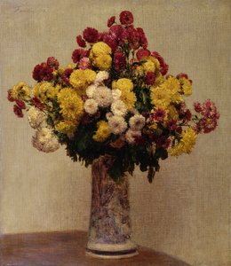 Chrysanthemen in einer Vase, 1873 von Ignace Henri Jean Fantin Latour