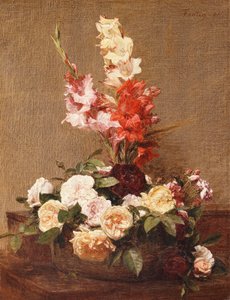 Gladiolen und Rosen, 1881 von Ignace Henri Jean Fantin Latour