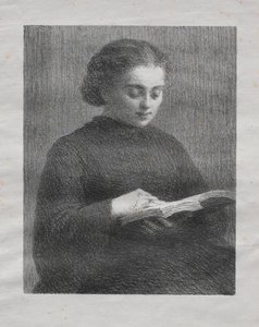 Lesen: Porträt der Schwester des Künstlers, 1897 von Ignace Henri Jean Fantin Latour