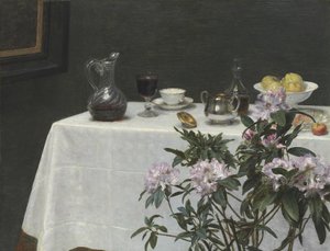 Stillleben: Ecke eines Tisches, 1873 von Ignace Henri Jean Fantin Latour