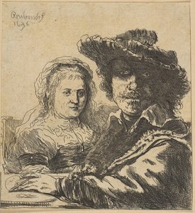 Rembrandt und seine Frau (Kopie) von Ignace Joseph de Claussin