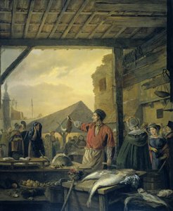 Der Fischmarkt in Antwerpen von Ignatius Josephus van Regemorter