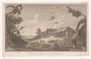 Ansicht der Insel Nomuka im Pazifik vom Land aus von Ignaz Sebastian Klauber (possibly)