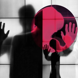 Isolierte rote Silhouetten