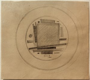 Entwurf einer suprematistischen Bemalung für Porzellan von Ilja Grigorewitsch Tschaschnik