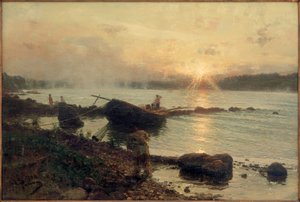 An der westlichen Dwina. Sonnenaufgang von Ilya Efimovich Repin