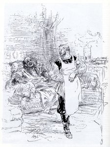 Illustration für den Roman Der Tod des Iwan Iljitsch von Leo Tolstoi, 1896