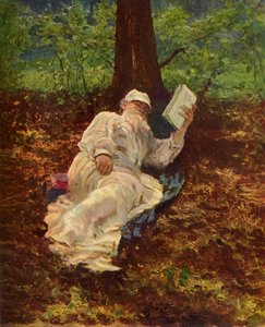 Leo Nikolayevich Tolstoy ruht sich im Wald aus
