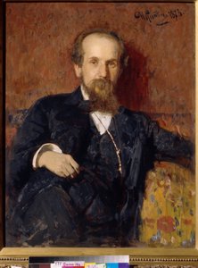 Porträt des Künstlers Pavel Petrovich Chistyakov (1832-1919)