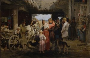 Der Abschied des Rekruten, 1879 von Ilya Efimovich Repin