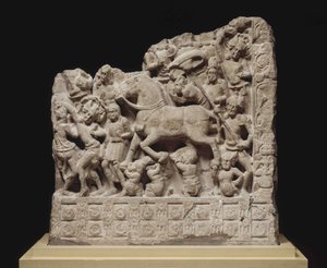 Die große Abreise von Siddhartha Gautama, 2. Jahrhundert n. Chr. von Indian Art.