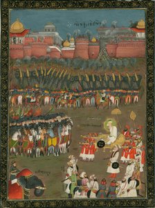 Die Eroberung von Golkonda durch den Mogulkaiser Aurangzeb im Jahr 1687, ca. 1760 von Indian Art