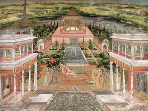 Eine Mogulprinzessin in ihrem Garten