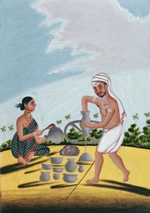 Ein Töpfer bei der Arbeit von Indian School