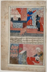 Eine Gruppe von Männern vor einer Bäckerei, 1567-99