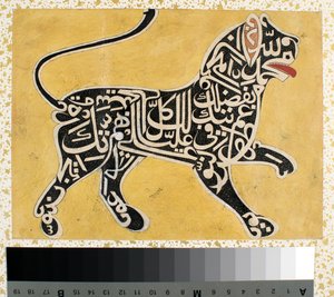 Ein Löwe aus Kalligraphie, ca. 1800 von Indian School