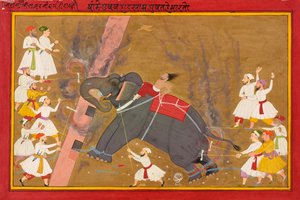 Ein Elefant läuft Amok