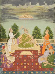 Bahadur Shah mit seinen vier Söhnen und einem Enkel, ca. 1710 von Indian School