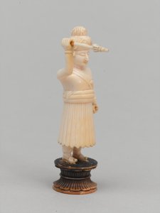 Schwarzer Bauer, Schachfigur, Indien, ca. 1820