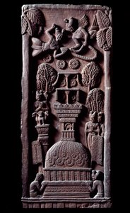 Buddhismus: „Mahaparinirvana oder Parinirvana, Ende der irdischen Existenz des Buddha, Erreichen des Nirvana“ (Detail)