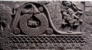 Bau einer Höhle (Relief auf dem Baruth-Stupa) von Indian School