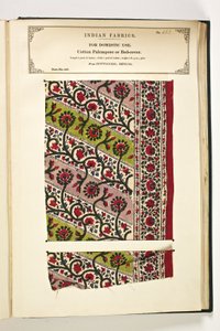 Baumwoll-Palempore oder Bettdecke, Fatehgarh, Uttar Pradesh, Indien, für den häuslichen Gebrauch, Nr. 152 aus "The Collection of the Textile Manufacturers of India", von John Forbes Watson, veröffentlicht 1866