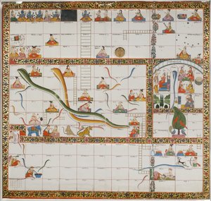 Entwurf für das Spiel Schlangen und Leitern, 1800
