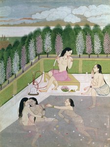 Mädchen beim Baden, Pahari-Stil, Kangra-Schule, Himachel Pradesh, 18. Jahrhundert