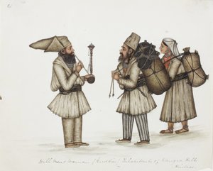 Bergmänner und -frauen (Guddies), Bewohner der Kangra-Hügel, Hindus, ca. 1840