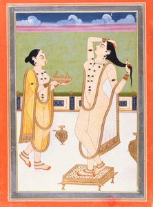Indische Dame bei ihrer Toilette