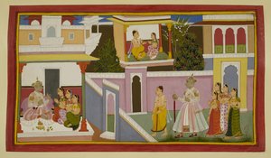 König Dasaratha und seine Königinnen begrüßen Rishyasringa und Shanta
