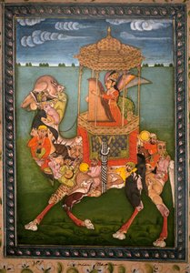 Magisches Kamel. Gemalte Miniatur, um 1750, Kunst von Rajasthan und Pahari (Indien). Nationalmuseum von Korea, Seoul (Südkorea). von Indian School