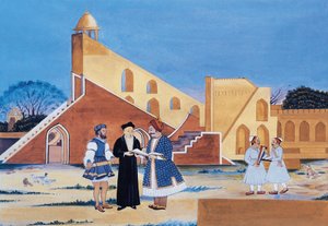 Maharaja Sawai Jai Singh II, Jantar Mantar, Jaipur, Rajasthan, Indien von Indian School
