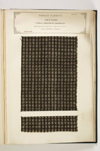 Material für Pantalons, Loodiana, Punjab, Stückwaren, aus der Sammlung der Textilhersteller Indiens, von John Forbes Watson, veröffentlicht 1866 von Indian School