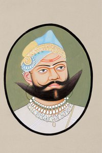 Miniaturmalerei von Maharaja Sajjan Singh 1874
