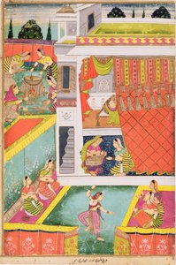 Miniaturmalerei zur Feier der Geburt eines Kindes, möglicherweise Aurangabad, Deccan von Indian School