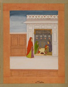 Monat Pausha, Seite aus einer Baramasa-Serie, ca. 1750