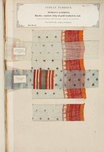 Musselinprobe aus Ganham, gekauft in Madras, aus The Collection of the Textile Manufacturers of India, von John Forbes Watson, veröffentlicht 1866
